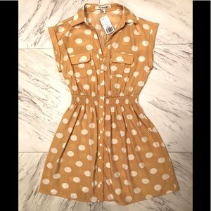 Forever 21 Peach and Cream Polka Dot Dress